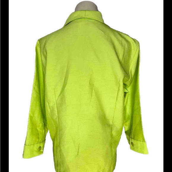 Borcellini Women’s Size 12 Green collard,  Shirt Button Down - Picture 4 of 8